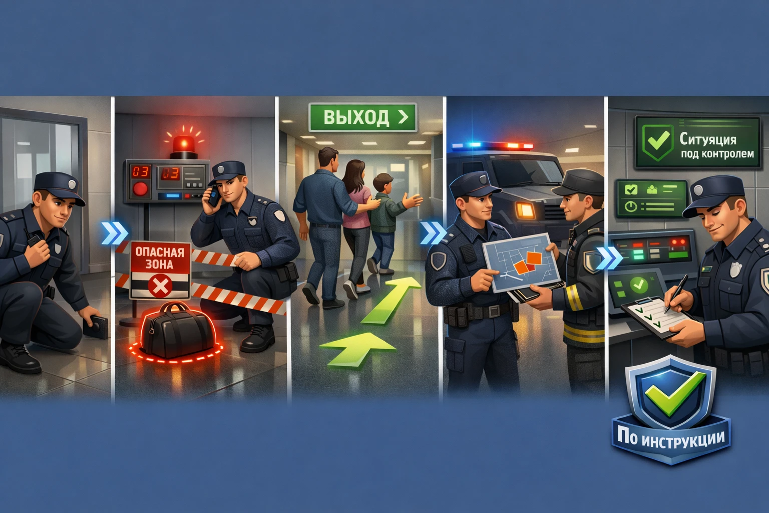 Действия охранника при чрезвычайных ситуациях Действия охранника при чрезвычайных ситуациях