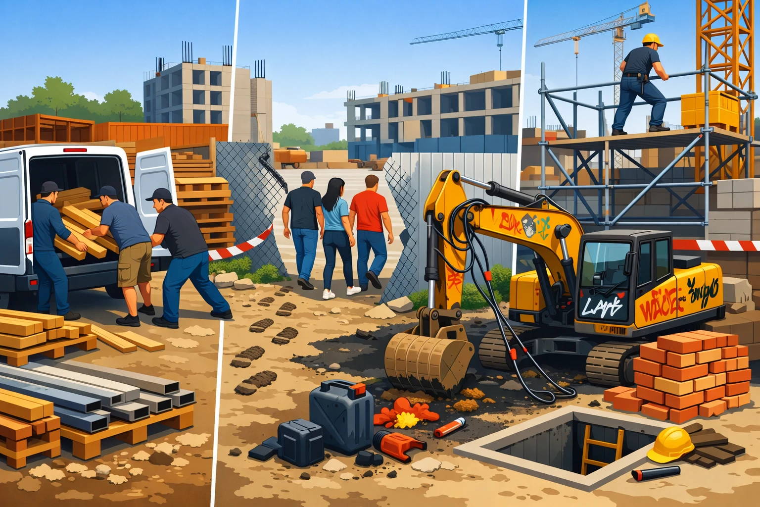 Основные угрозы на строительной площадке